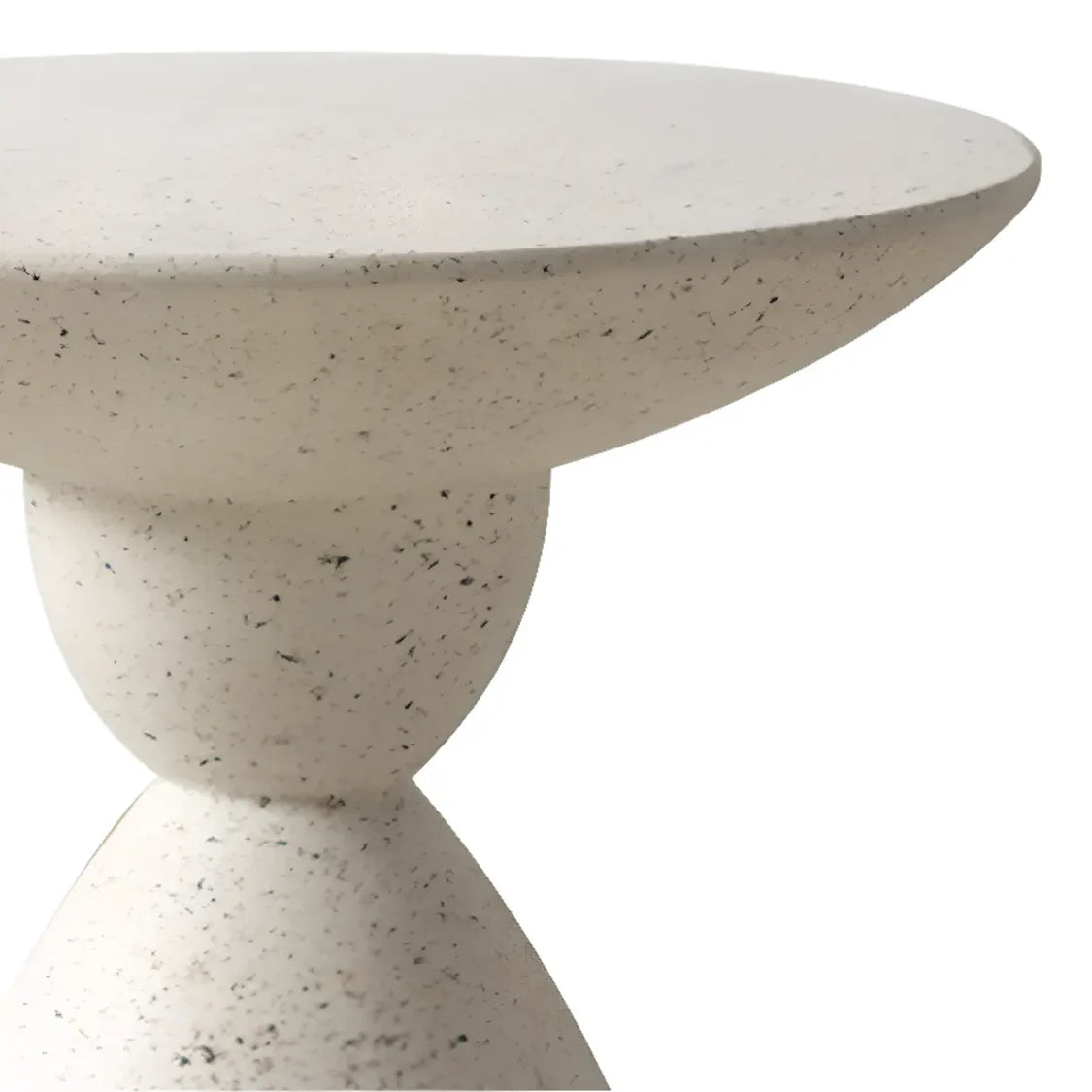 Modern Minimalist Sculpted Round White Pedestal Side Table
