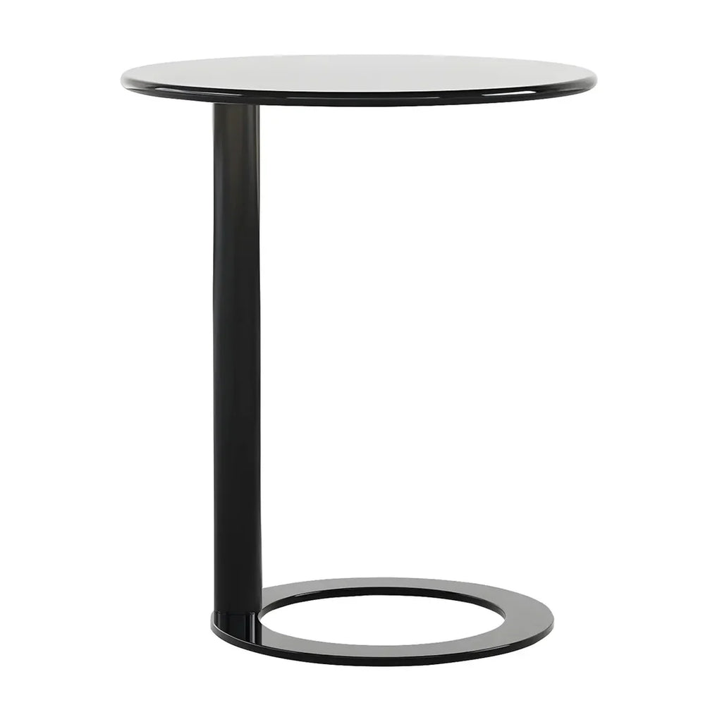 Round Metal Pedestal Accent C-Shaped Side Table