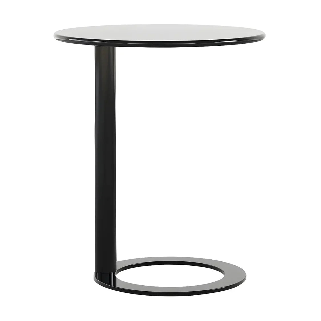 Round Metal Pedestal Accent C-Shaped Side Table