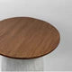 Scandinavian Brown Round Wood Top White Pedestal Side Table