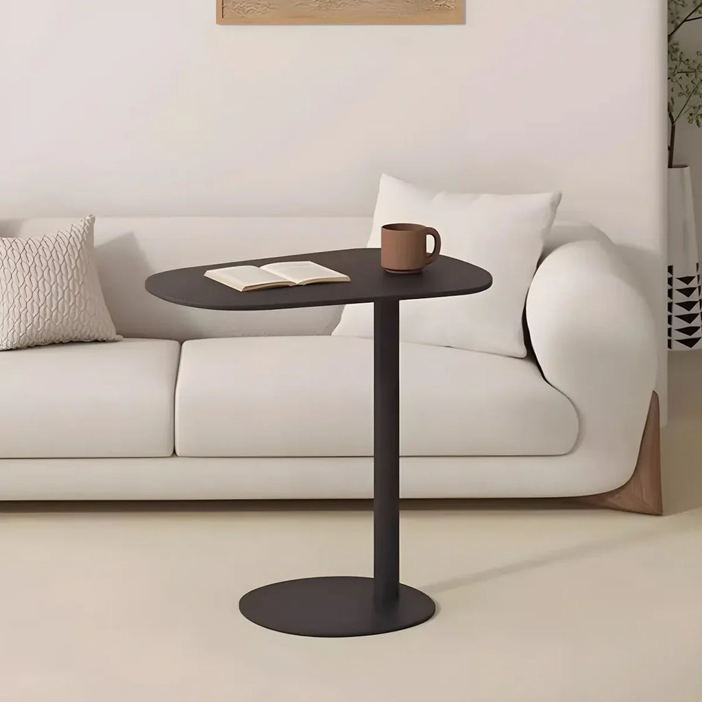 Colorful Oval C-Shaped Metal Side Table for Couch and Laptop