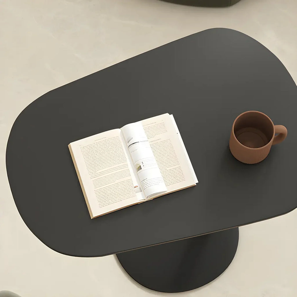 Colorful Oval C-Shaped Metal Side Table for Couch and Laptop