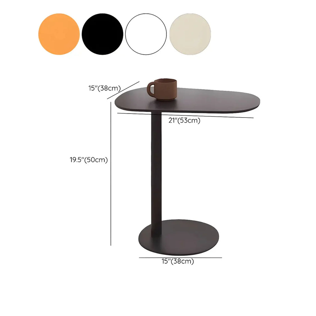 Colorful Oval C-Shaped Metal Side Table for Couch and Laptop