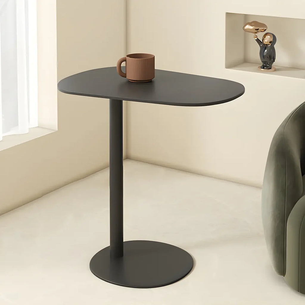 Colorful Oval C-Shaped Metal Side Table for Couch and Laptop