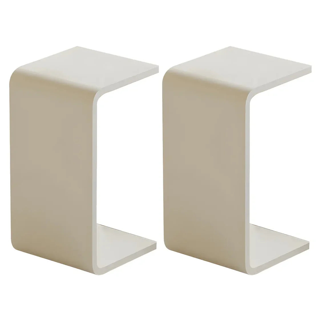 White Versatile Acrylic C-Shaped Square Side Table